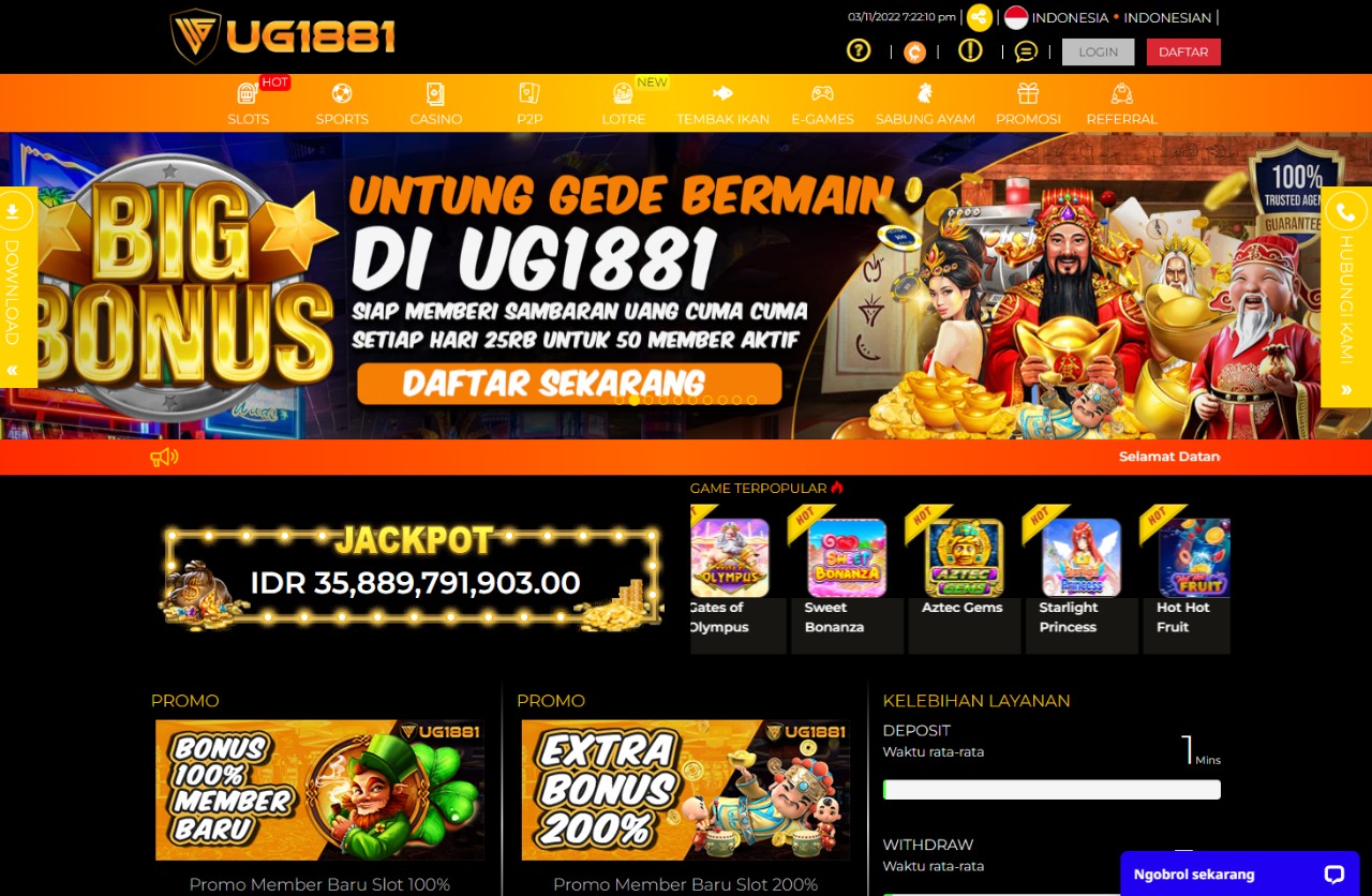 UG1881: Situs Slot Gacor Resmi Online Deposit Pulsa Tanpa Potongan