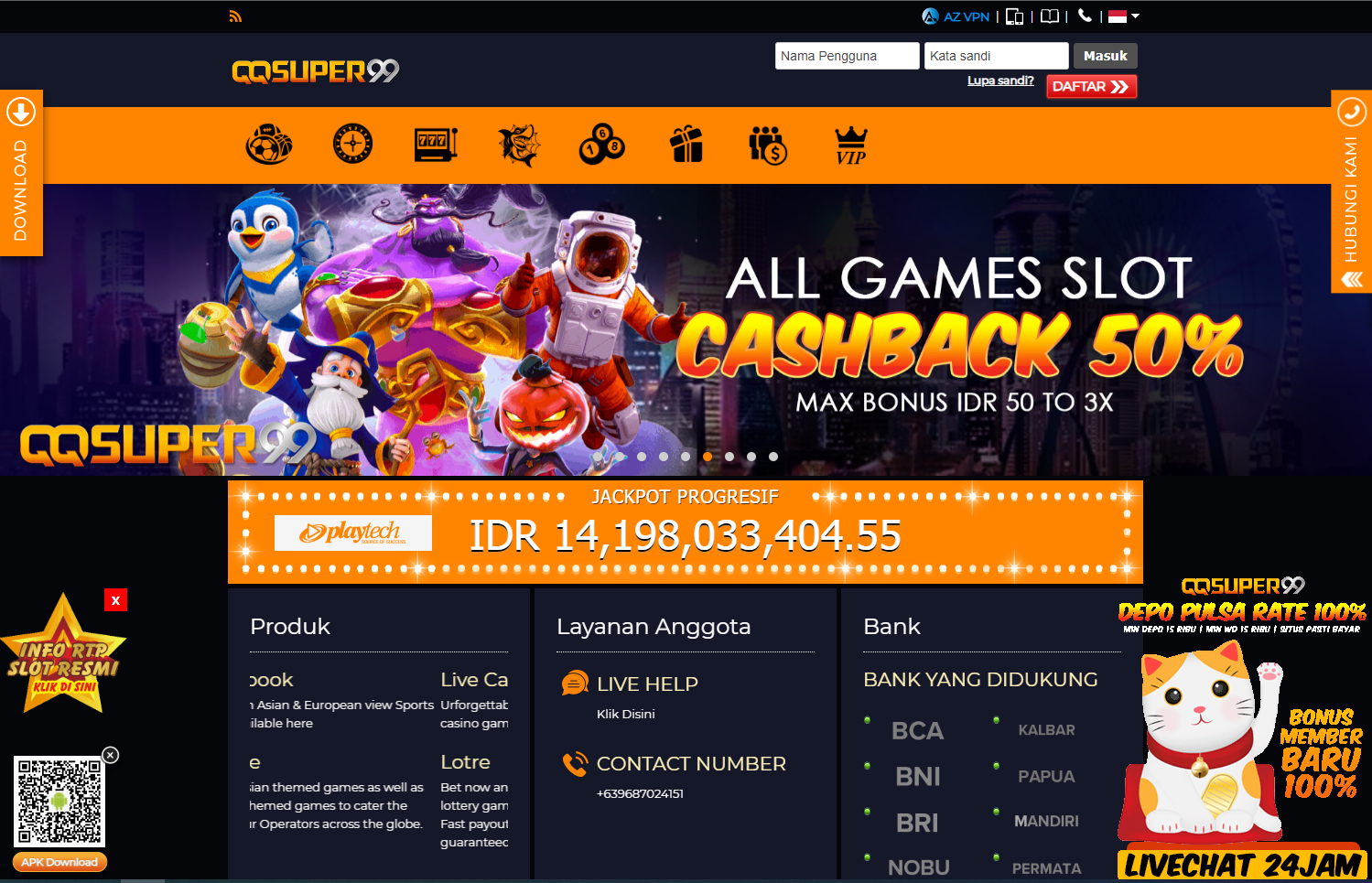 QQSUPER99 Slot Judi Online Gacor Deposit Pulsa Tanpa Potongan 100%