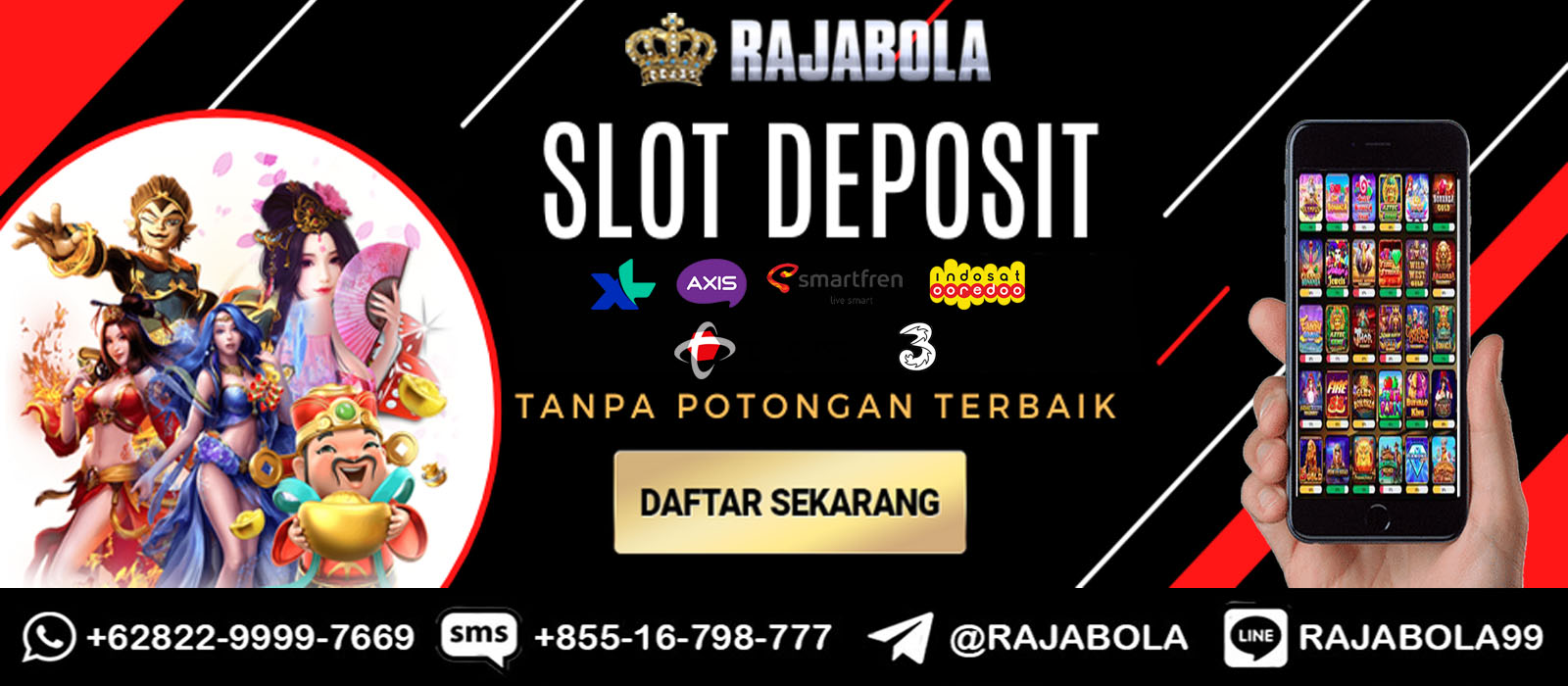 Kumpulan 15 Daftar Situs Judi Slot Deposit Pulsa Tanpa Potongan Terpercaya Rajabola 2023