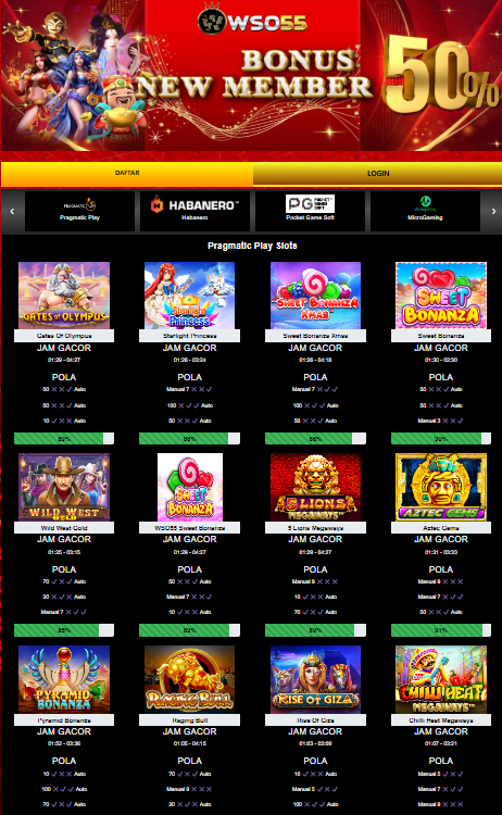 WSO55 Game Slot Online Terpopuler Dengan Jackpot Terbesar