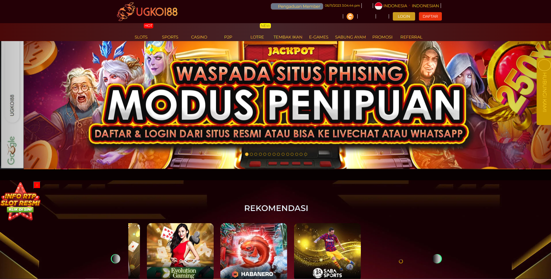 UGKOI88 Link Situs Game Slot Online Gacor Deposit Pulsa Terpercaya